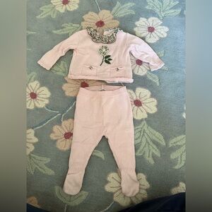 Floral Baby Outfit with Embroidery